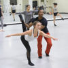 Freshman Eliza Pink receives instruction from David Freeland of the L.A. Dance Project during his master class.