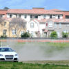 Autonomous car driving on a dirt track