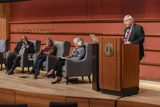 Jonathan Jansen, Nannerl Keohane, Persis Drell, and Hans N. Weiler