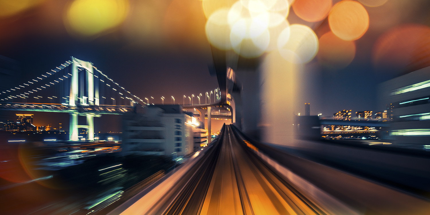 abstract motion-blurred view from a moving train