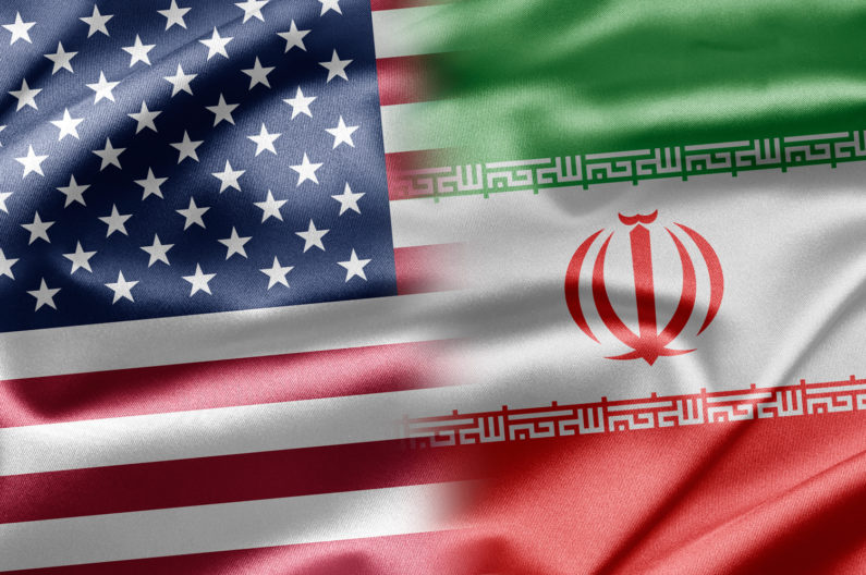 American and Iranian flags