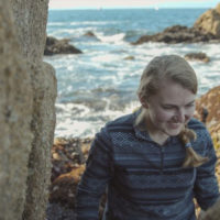 Laura Anderson at the intertidal zone, Pacific Grove, Hopkins Marine Station