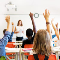 School kids in classroom