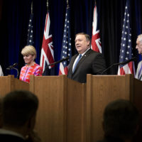 From left: Marisa Payne, Julie Bishop, Mike Pompeo and James Mattis