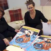 Cheryl D. Miller, left, and Stanford librarian Regina Roberts