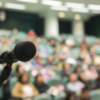 microphone and audience