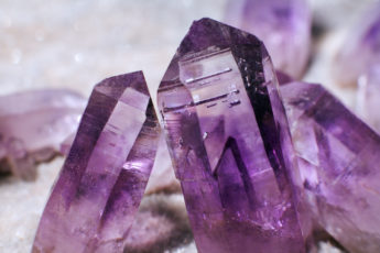 macro shot of amethyst crystals