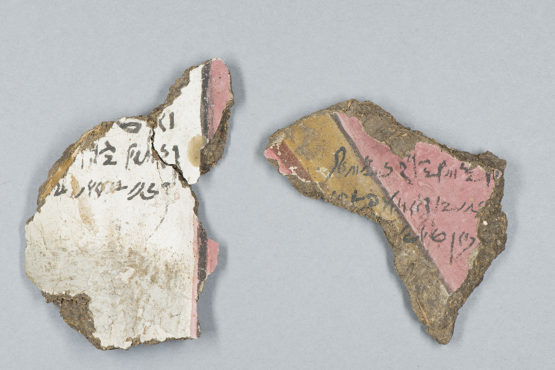 Two fragments with ancient Egyptian writing