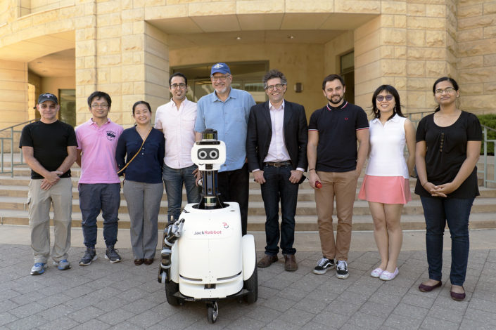 JackRabbot project team with their robot