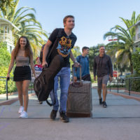 Guitar in hand, Tristan Rice of Constantia, New York, smiles as he pulls up to his dorm.