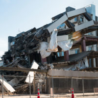 Building demolished by an earthquake, Christchurch, New Zealand