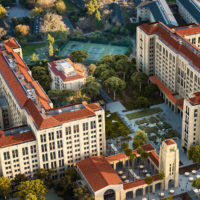 aerial rendering of Escondido Village Graduate Housing