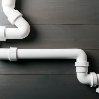 white plastic sewerage water pipes