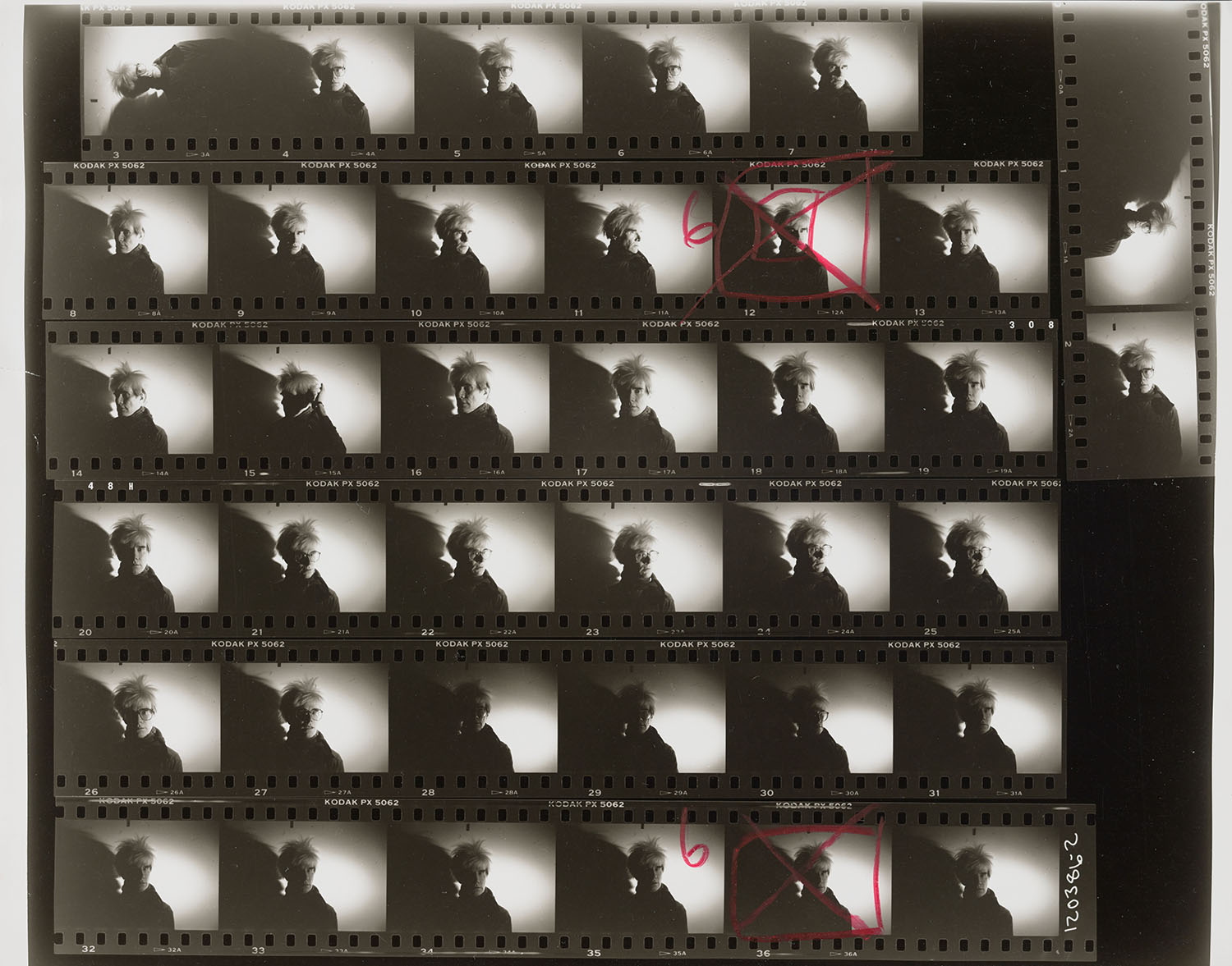 detail of Andy Warhol contact sheet