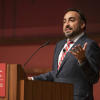 Alex Stamos speaking at a podium