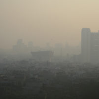 Smog covers a neighborhood in Delhi, India.