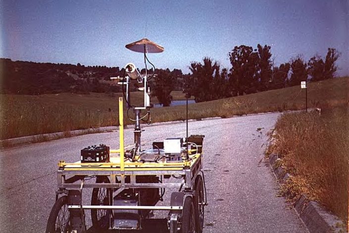 The Stanford Cart outside on a road