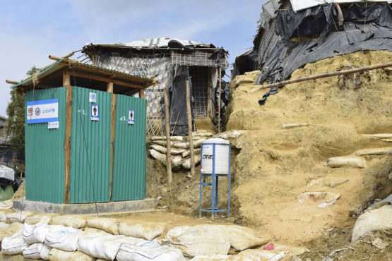 Toilets in refugee camps