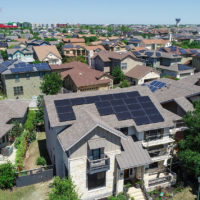 solar panels on roofs