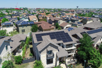 solar panels on roofs