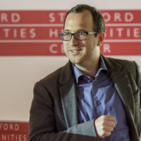 Prof. Dan Edelstein talks about the French Revolution during a class at the Stanford Humanities Center.