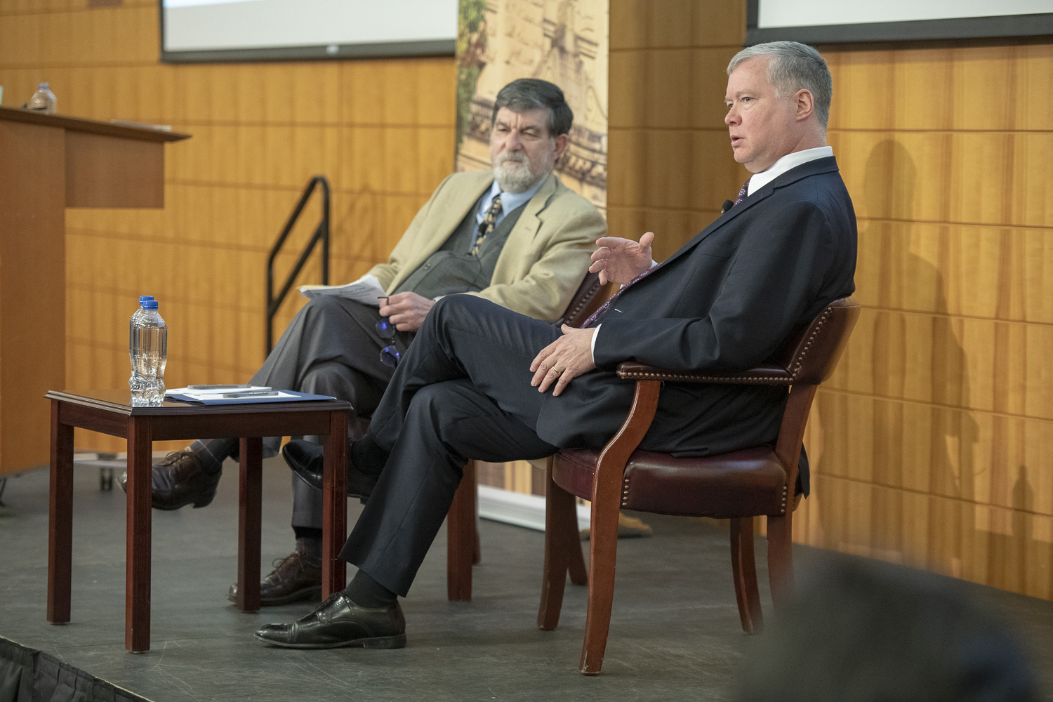 Robert Carling and Stephen Biegun in conversation at Jan. 31, 2019 event