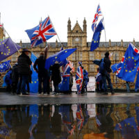 protestors in front of Parliament