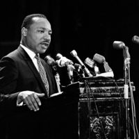 Martin Luther King, Jr. at Memorial Auditorium.