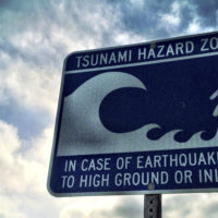 Tsunami Hazard Zone sign