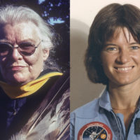 composite portraits: Carolyn Lewis Attneave; Sally Ride