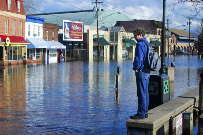 Flooded downtown Annapolis MD)