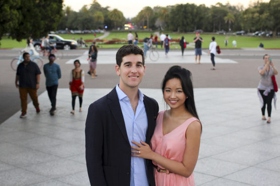 Thea and Brian on campus.