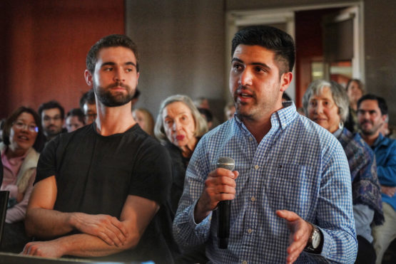 Costa Rican native Amir Fassihnia Dengo asks President Alvarado a question.