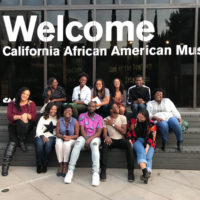 Students in the African and African American Studies program visit the California African American Museum in Los Angeles in 2017.