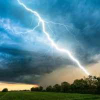 lightning strike in rural area