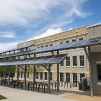 June 02, 2017- PV modules on the Casey Middle School in Boulder, CO.