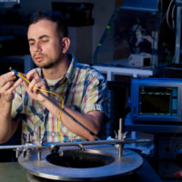 Onur Kilic working on a hydrophone