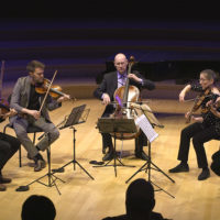 A quintet performs at the free concert in Bing Concert Hall