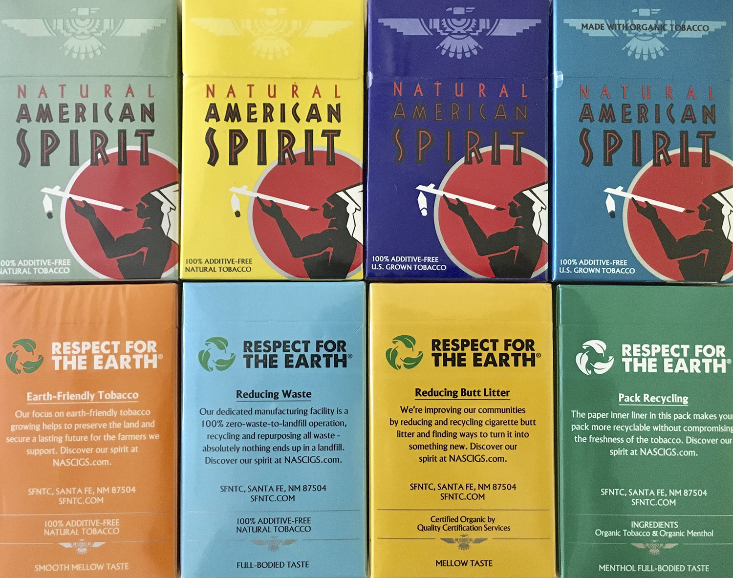 images of Natural Amercan Spirit packaging