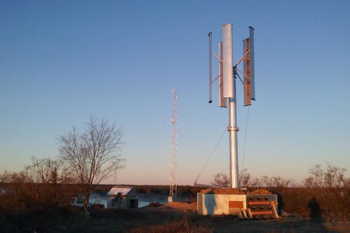 A wind turbine in Igiugig Alaska)