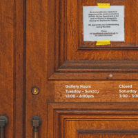 Door with closed sign