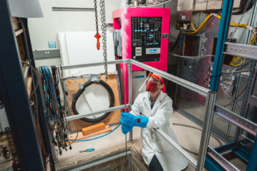 Joe Finney in lab in the McCullough Building