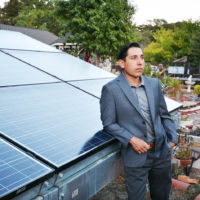 onathan Garcia, CEO, Simmitri Solar with solar panels