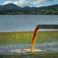 dirty water discharge into lake