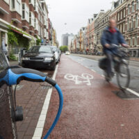 Parked electric car charging