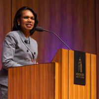 Condoleezza Rice at lectern