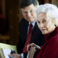 04/21/2008 Alumna and former U.S. Supreme Court justice Sandra Day O'Connor discussed ranching and Western life with students and affiliates of the Bill Lane Center for the Study of the North American West. She was joined by professor of history David Kennedy, left. O'Connor was on campus as the inaugural Rathbun Visiting Fellow.