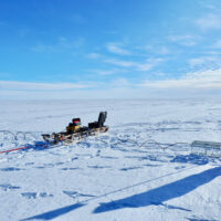 Researcher collects ground-based radar data to image kilometers of ice with electromagnetic waves.